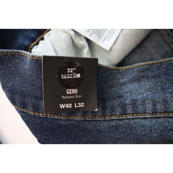 True Religion Men's Sz 40x32 Dark Humid Wash Geno Single Needle Slim Jeans - Picture 7 of 11